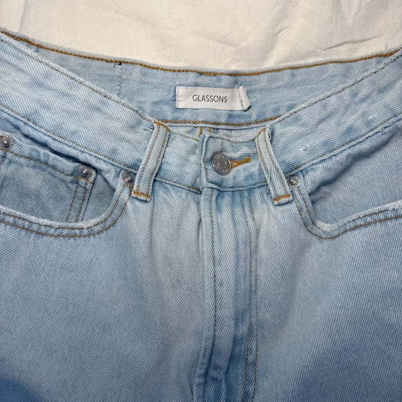 Glassons Light Blue Frayed Hem Jean Shorts - Picture 2 of 3